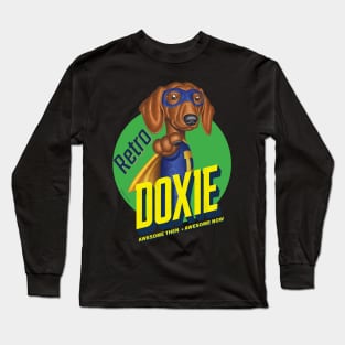 Retro Dachshund Super Hero Long Sleeve T-Shirt